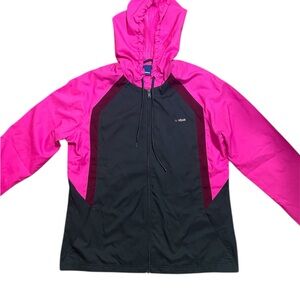 M- Reebok Black Pink Hooded Windbreaker Jacket - Women’s Medium